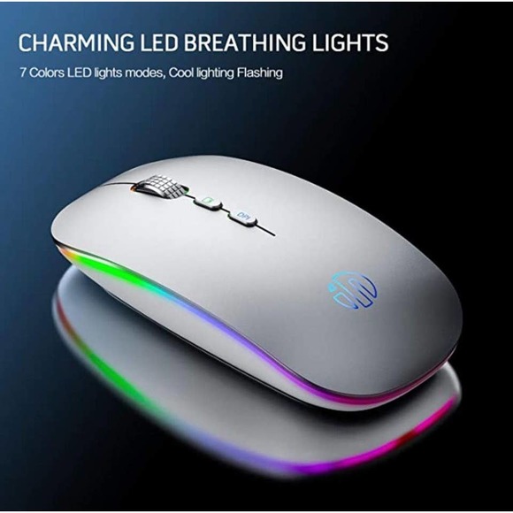 Wireless Mouse, Rechargeable 2.4G PC Laptop Cordless Mice Silent Click, Mac - Picture 4 of 5